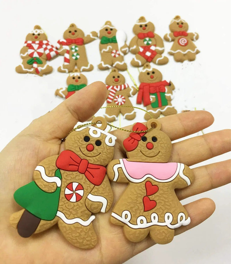 12PCS Christmas Tree Decorations Gingerbread Man Ornaments by salelink.co.nz
