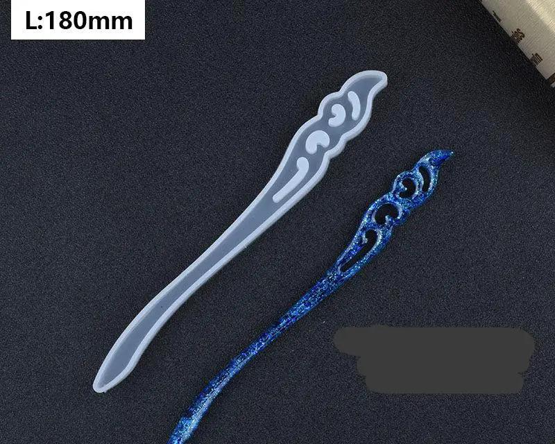 Silicone Hairpin Mould Clear Hairpin Hair Stick Mould DIY Epoxy Resin Mould Jewelry Casting Mouldfor Resin Hair Pin Making DIY Craft Supplies by Resin Art NZ