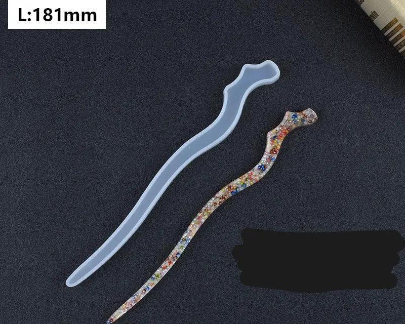 Silicone Hairpin Mould Clear Hairpin Hair Stick Mould DIY Epoxy Resin Mould Jewelry Casting Mouldfor Resin Hair Pin Making DIY Craft Supplies by Resin Art NZ