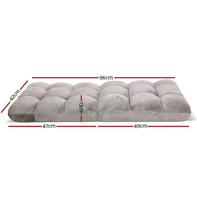 SportZone.co.nz Furniture > Bar Stools & Chairs > Arm Chairs & Recliners Artiss Lounge Sofa Bed Flannel Fabric Grey Artiss Lounge Sofa Bed Flannel Fabric Grey