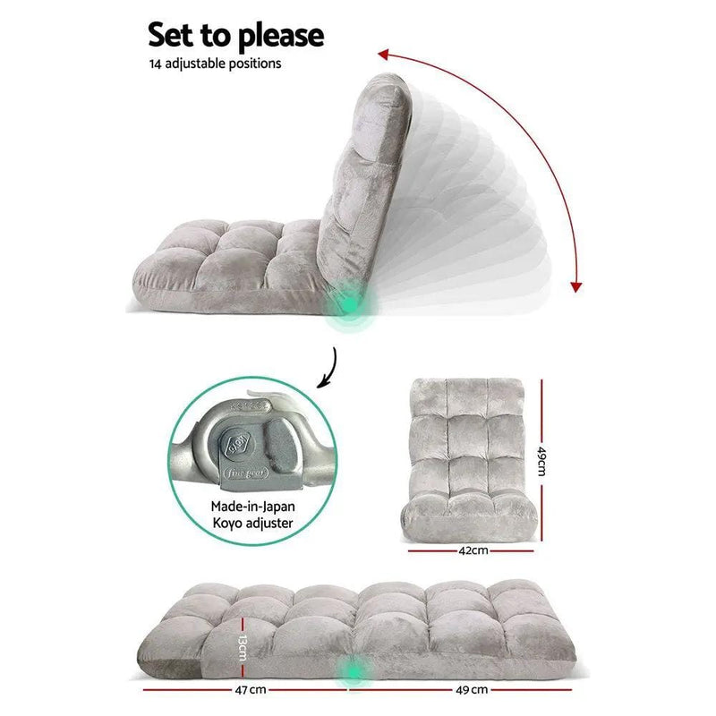 SportZone.co.nz Furniture > Bar Stools & Chairs > Arm Chairs & Recliners Artiss Lounge Sofa Bed Flannel Fabric Grey Artiss Lounge Sofa Bed Flannel Fabric Grey