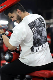 Gorilla Oversized T-shirt White by Fuaark Nz