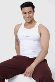 Ribbed Tank White by Fuaark Nz
