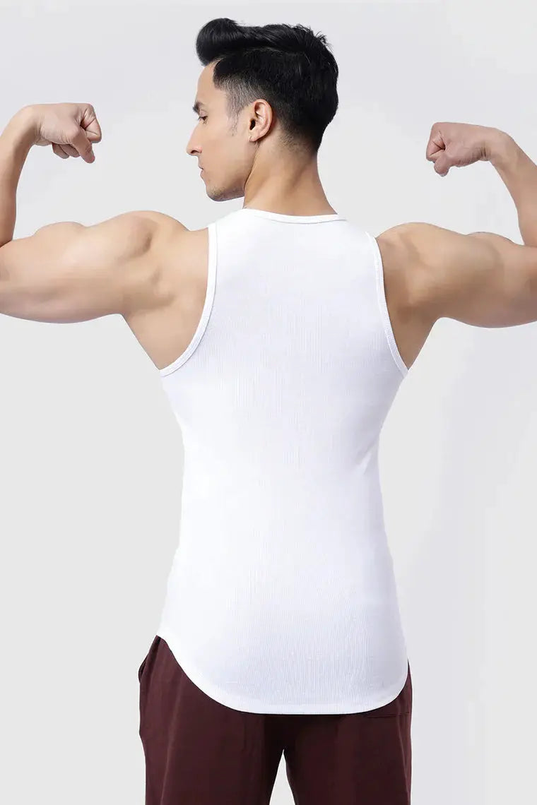 Ribbed Tank White by Fuaark Nz