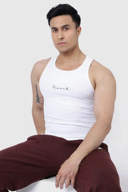 Ribbed Tank White by Fuaark Nz