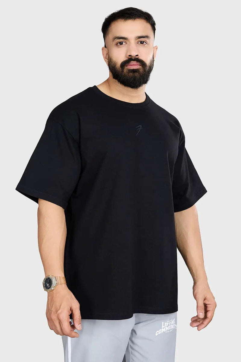 Heavyweight Oversized T-shirt Black by Fuaark Nz
