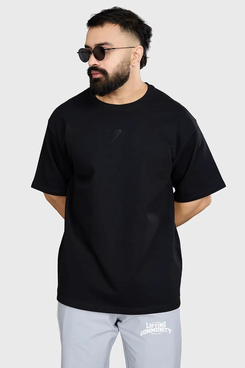 Heavyweight Oversized T-shirt Black by Fuaark Nz