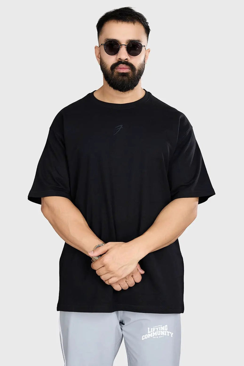 Heavyweight Oversized T-shirt Black by Fuaark Nz