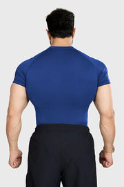 Power Seamless T-shirt Blue/Logo by Fuaark Nz