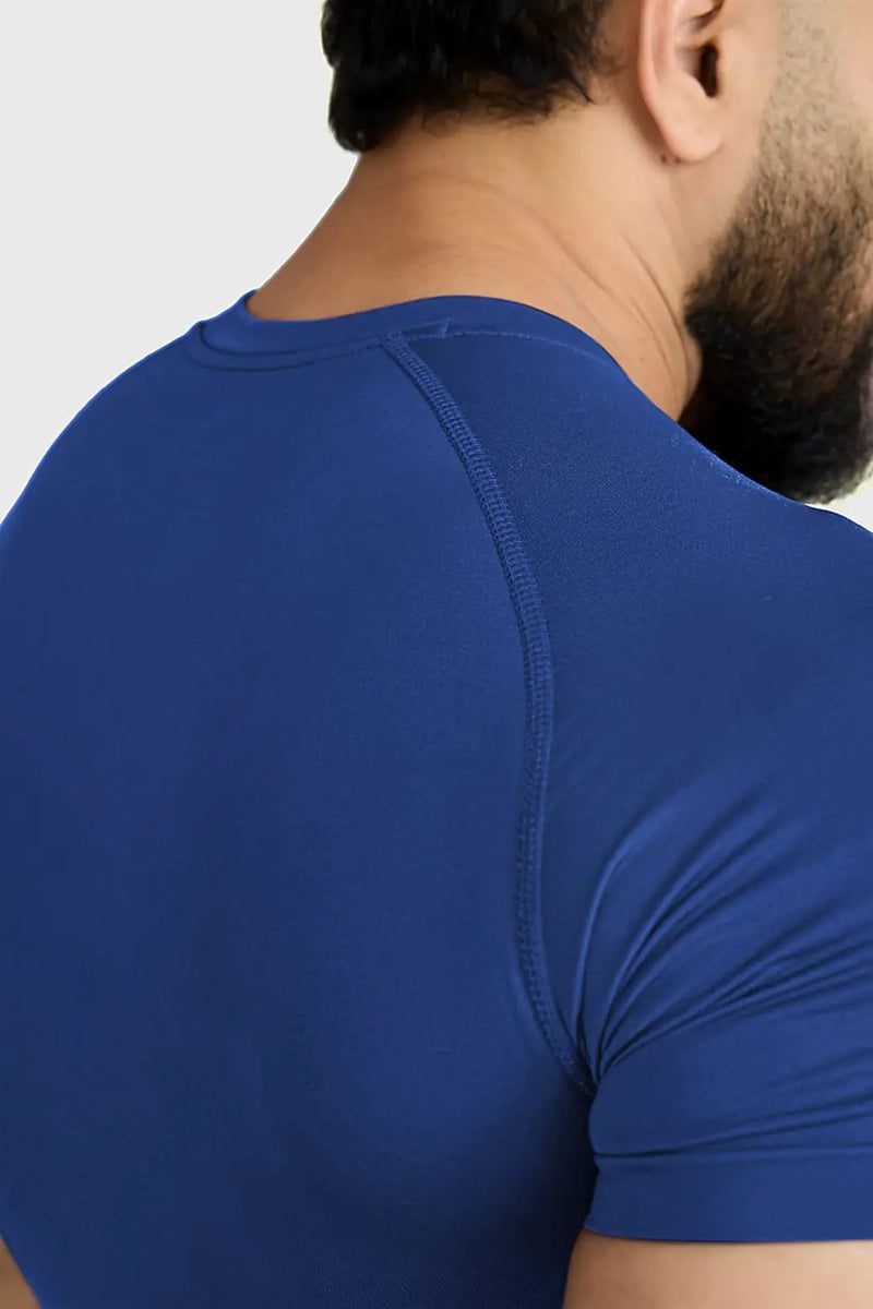 Power Seamless T-shirt Blue/Logo by Fuaark Nz