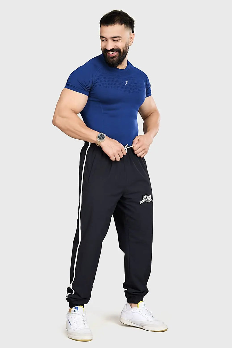 Power Seamless T-shirt Blue/Logo by Fuaark Nz