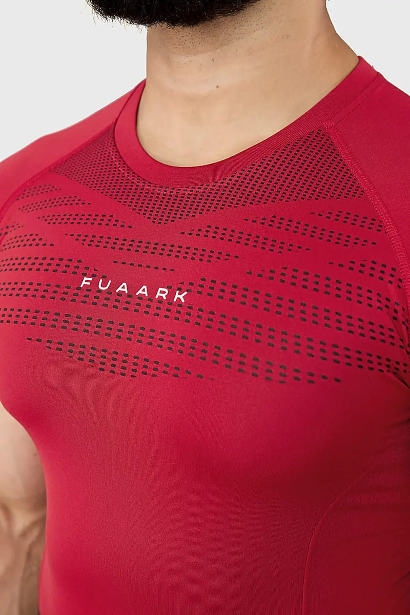 Power Seamless T-shirt Red/ Fuaark by Fuaark Nz
