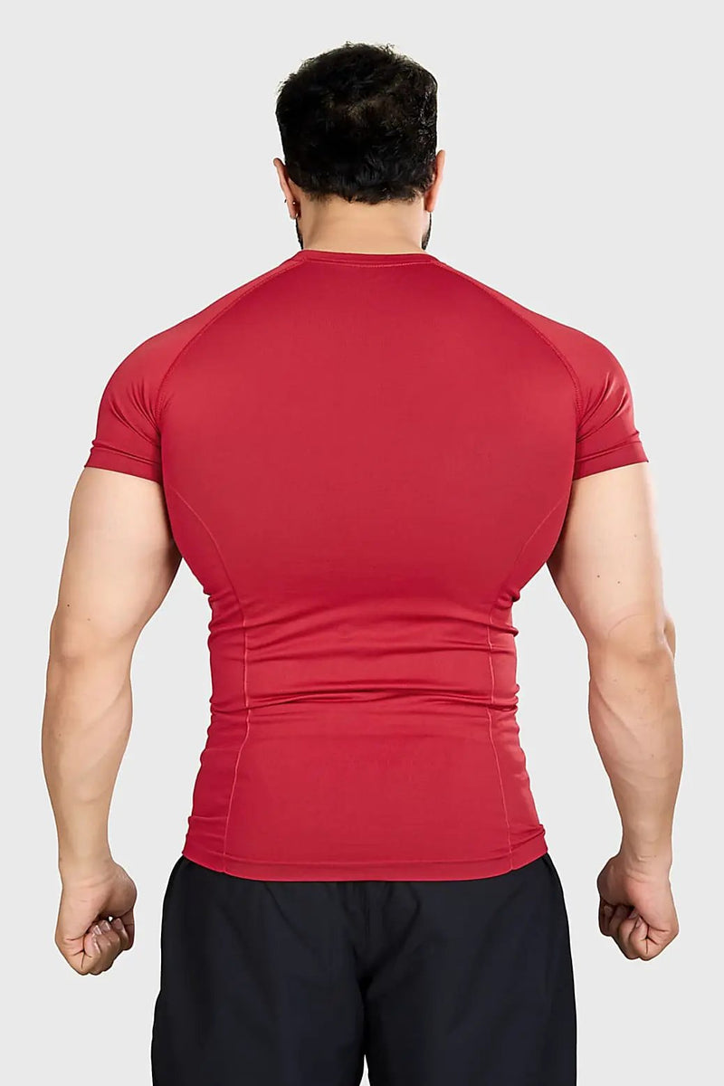 Power Seamless T-shirt Red/Logo by Fuaark Nz