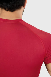 Power Seamless T-shirt Red/Logo by Fuaark Nz