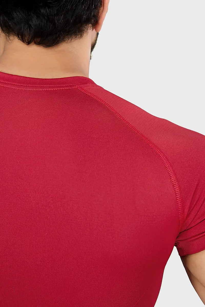 Power Seamless T-shirt Red/Logo by Fuaark Nz