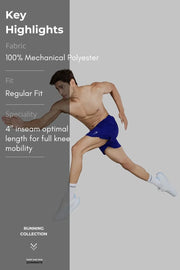 Pulse 4" Running Shorts Blue by Fuaark Nz
