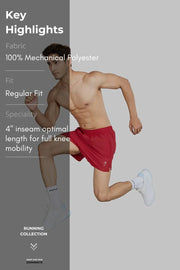 Pulse 4" Running Shorts Red by Fuaark Nz