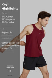 Pulse Running Tank Deep Red by Fuaark Nz