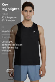 Ember Running Tank Black by Fuaark Nz