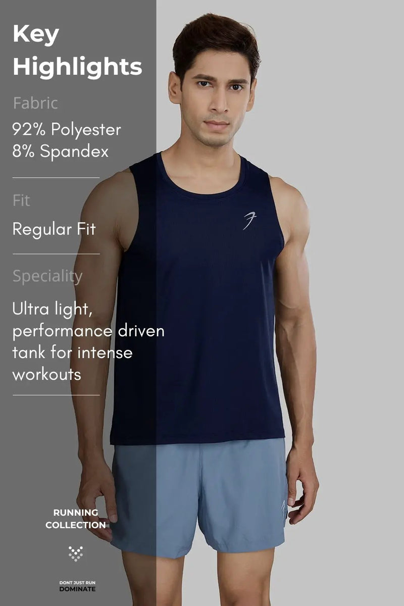 Ember Running Tank Navy by Fuaark Nz