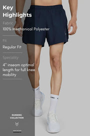 Pulse 4" Running Shorts Navy by Fuaark Nz