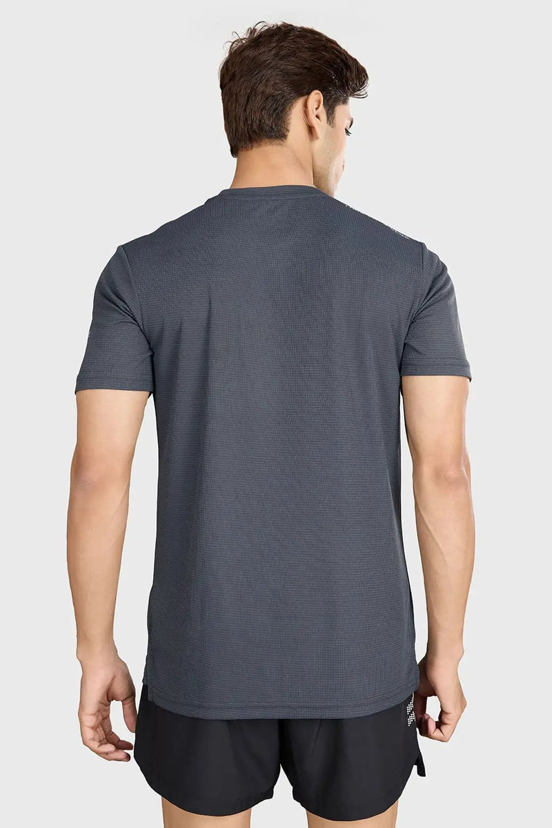 Checks Running T-shirt Grey by Fuaark Nz
