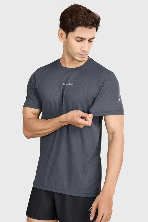 Checks Running T-shirt Grey by Fuaark Nz