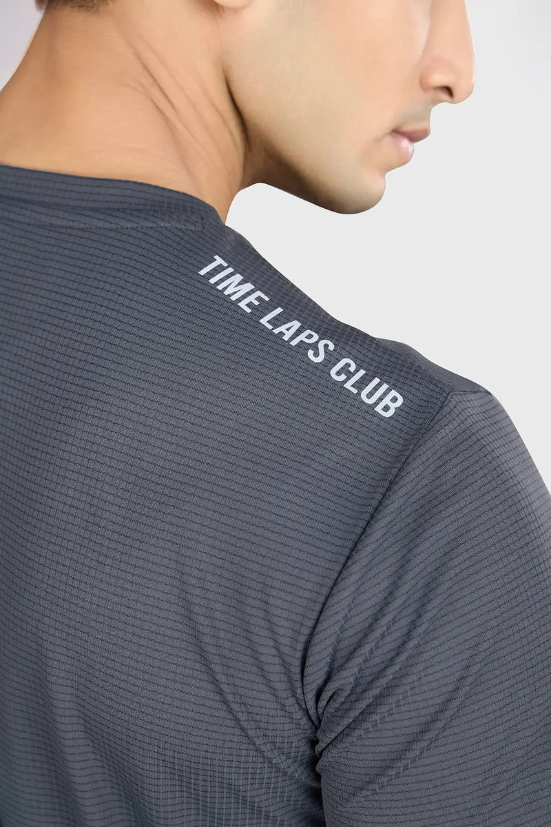 Checks Running T-shirt Grey by Fuaark Nz