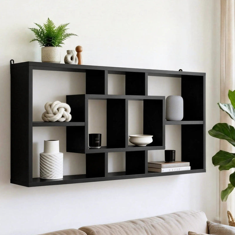 SportZone.co.nz Furniture > Living Room > Bookcases & Shelves Artiss Floating Wall Shelves Bookshelf Black Artiss Floating Wall Shelves Bookshelf Black