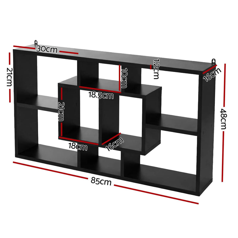 SportZone.co.nz Furniture > Living Room > Bookcases & Shelves Artiss Floating Wall Shelves Bookshelf Black Artiss Floating Wall Shelves Bookshelf Black
