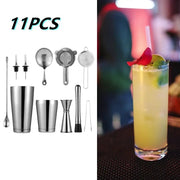 11PCS Cocktail Shaker Bar Set by salelink.co.nz
