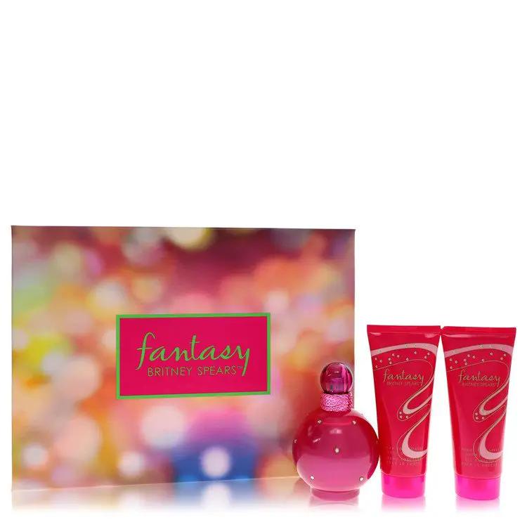 Fantasy Gift Set - 3.3 oz Eau De Parfum Spray + 3.3 oz Body Souffle + 3.3 oz Shower Gel by Britney Spears -- by Brands HD