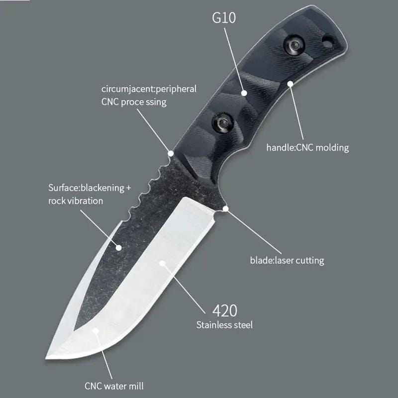 g8buynz Tactical Fixed Bade Knife G10 Handle Hunting Fishing Tactical Fixed Bade Knife G10 Handle Hunting Fishing