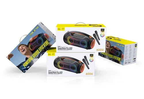BroDeals Bluetooth Speaker 600W Bluetooth Party Speaker with 2 Wireless Microphones 600W Bluetooth Party Speaker with 2 Wireless Microphones