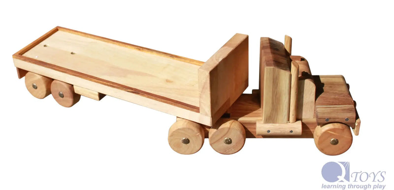 Wooden Flat Back Truck - QToys | Wooden Toy NZ by Curious Moonbeam