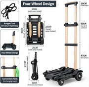 g8buynz Foldable 4-Wheel Hand Trolley Cart with Adjustable Handle, Compact Folding Platform Cart Foldable 4-Wheel Hand Trolley Cart with Adjustable Handle, Compact Folding Platform Cart