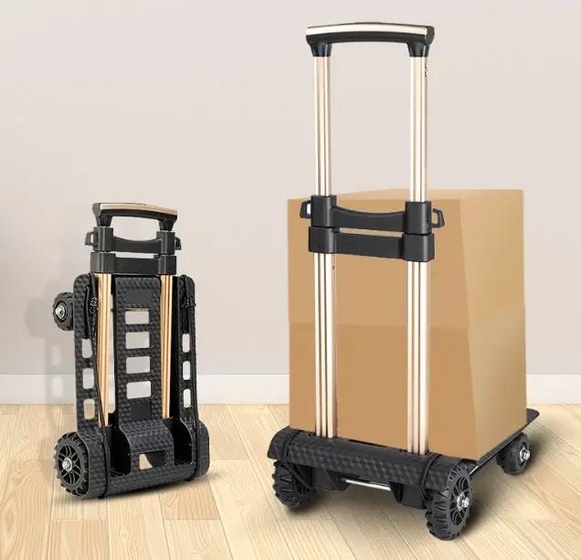g8buynz Foldable 4-Wheel Hand Trolley Cart with Adjustable Handle, Compact Folding Platform Cart Foldable 4-Wheel Hand Trolley Cart with Adjustable Handle, Compact Folding Platform Cart