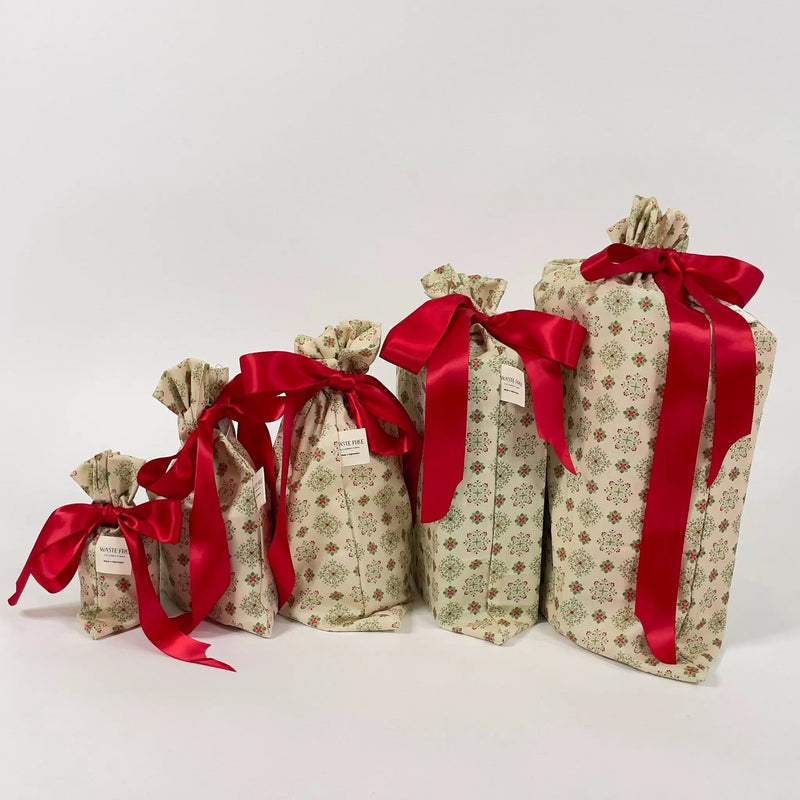 Waste Free Celebrations Fabric Gift Bags Folk Blomsterkunst (Reusable Gift Bag Set) Folk Blomsterkunst (Reusable Gift Bag Set)