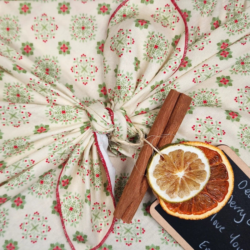 Waste Free Celebrations Furoshiki Wrapping Cloths Folk Blomsterkunst - 4 Furoshiki Gift Wraps Folk Blomsterkunst - 4 Furoshiki Gift Wraps