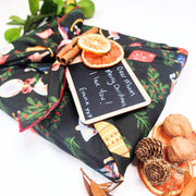Waste Free Celebrations Furoshiki Wrapping Cloths Folk Julepynt - 4 Furoshiki Gift Wraps Folk Julepynt - 4 Furoshiki Gift Wraps