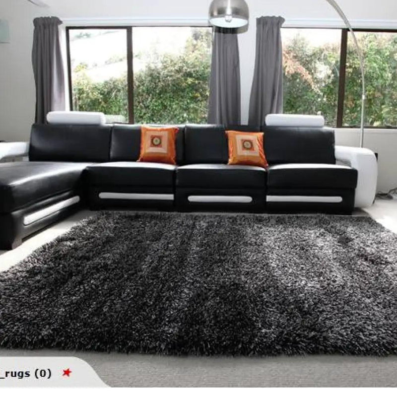 Storm Black Rug 2.3x1.6m by Kiwi Grab