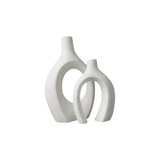 Frankly Cotton Ceramic Black Sculptural Vase Set (2-Piece) by Nest & Stem Homewares