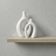 Frankly Cotton Ceramic Black Sculptural Vase Set (2-Piece) by Nest & Stem Homewares
