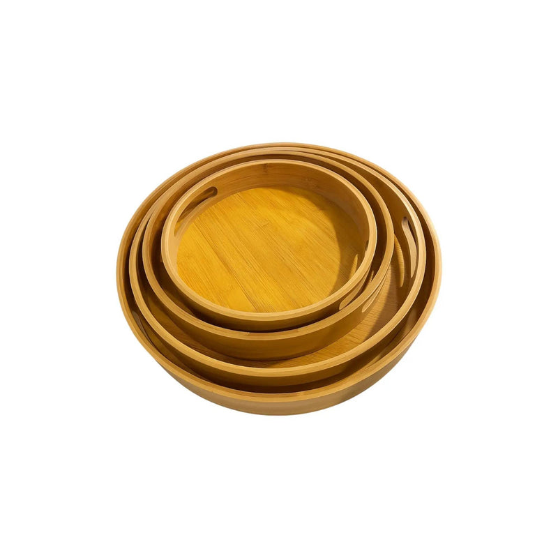 Frankly Cotton Circular Bamboo Tray by Nest & Stem Homewares