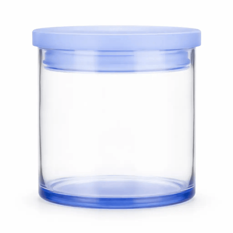 Frankly Cotton Clear Glass Storage Jar Blue Lid 450ml by Nest & Stem Homewares