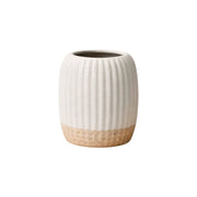 Frankly Cotton Column Ribbed Ceramic Vase by Nest & Stem Homewares
