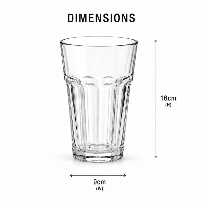 Frankly Cotton Clear Faceted Toughened Glass Tumbler 473ml by Nest & Stem Homewares