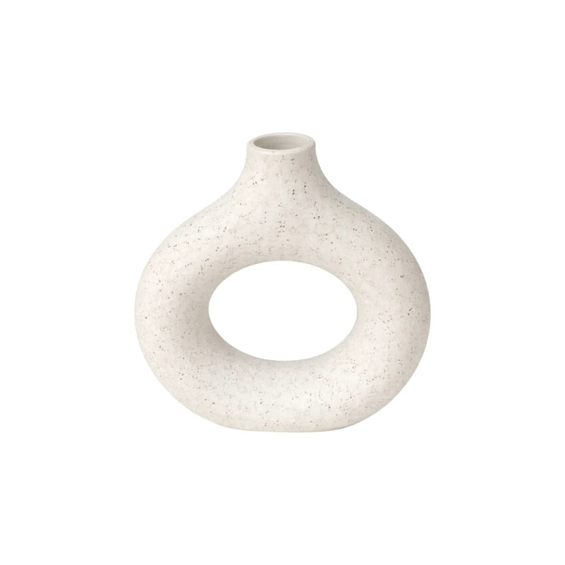 Frankly Cotton Speckled Ceramic Arch Vase by Nest & Stem Homewares