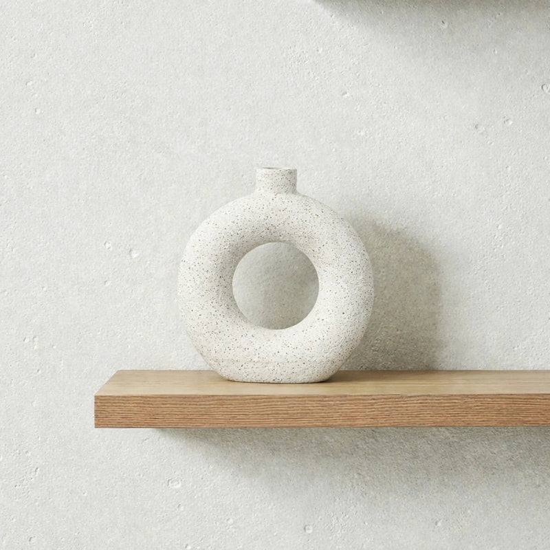 Frankly Cotton Textured Ceramic Ring Vase by Nest & Stem Homewares