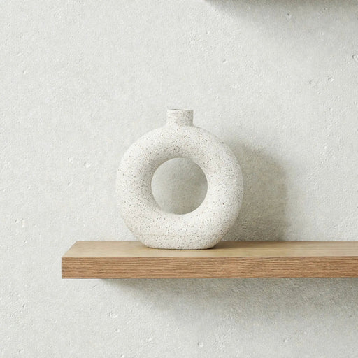 Frankly Cotton Textured Ceramic Ring Vase by Nest & Stem Homewares